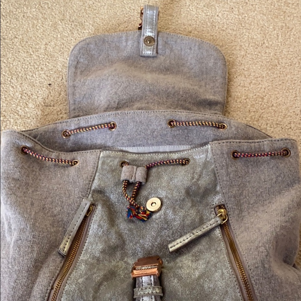 Free people grey metallic backpack - Picture 2 of 6